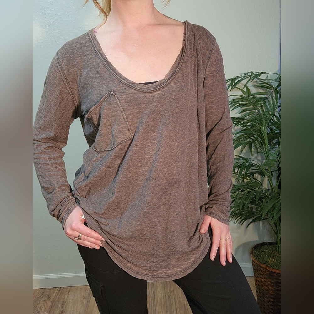 We The Free Charcoal Long Sleeve Tee